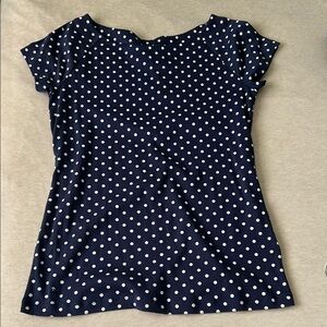 Navy Polka Dot Women's Top